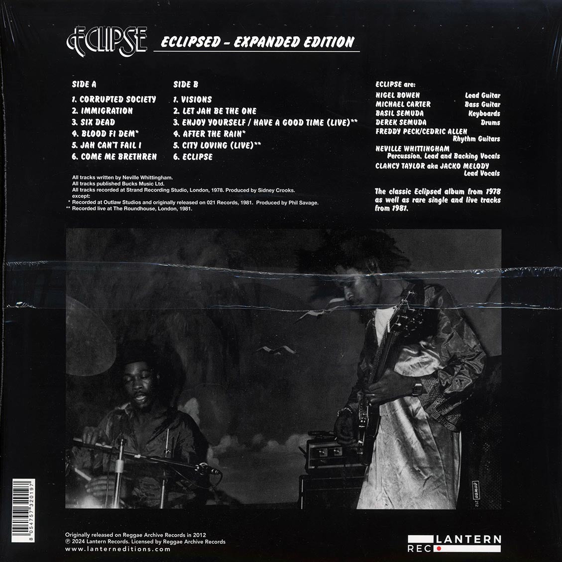 Eclipse - Eclipsed: Expanded Edition (+4 bonus tracks) (expanded edition) vinyl LP back cover