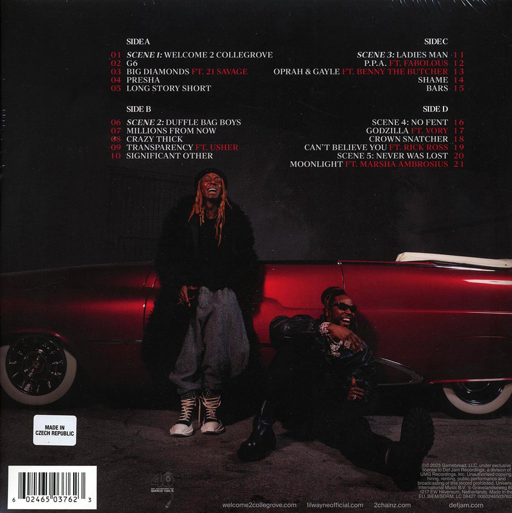 2 Chainz, Lil Wayne - Welcome To Collegrove (RSD 2024) (2xLP) vinyl LP back cover