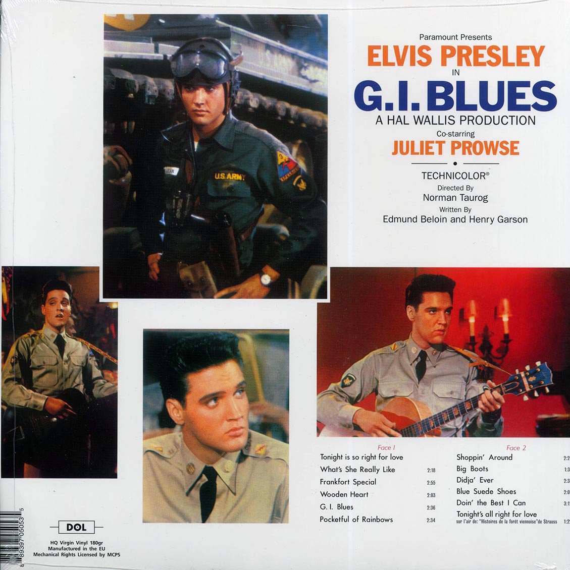 Elvis Presley - GI Blues (yellow vinyl) vinyl LP back cover