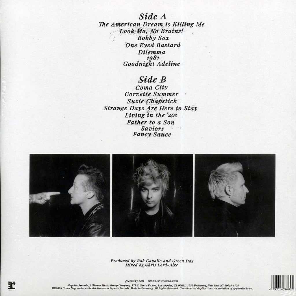 Green Day - Saviors vinyl LP back cover