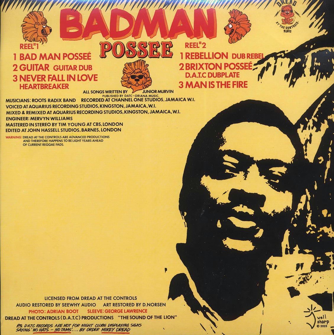 Jr. Murvin - Bad Man Possee (ltd. 500 copies made) vinyl LP back cover