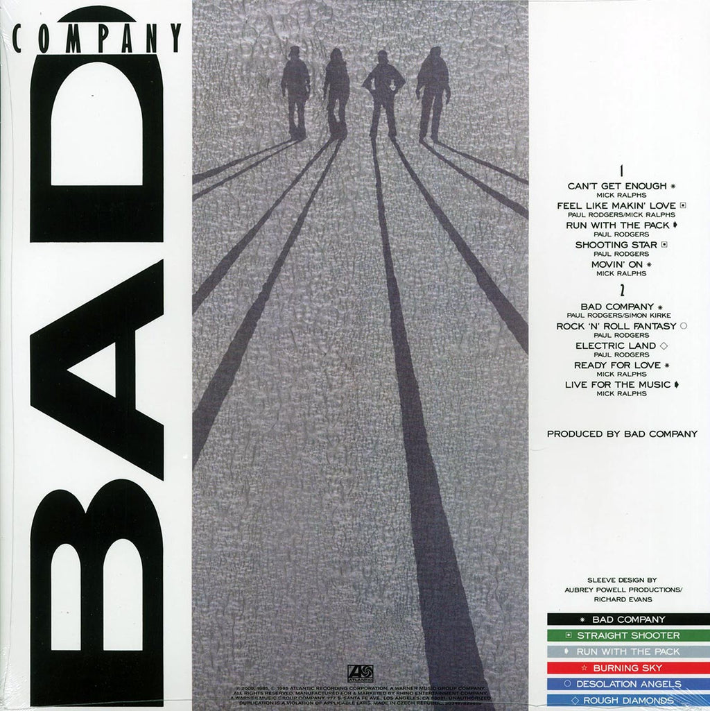 Bad Company - 10 From 6 vinyl LP back cover