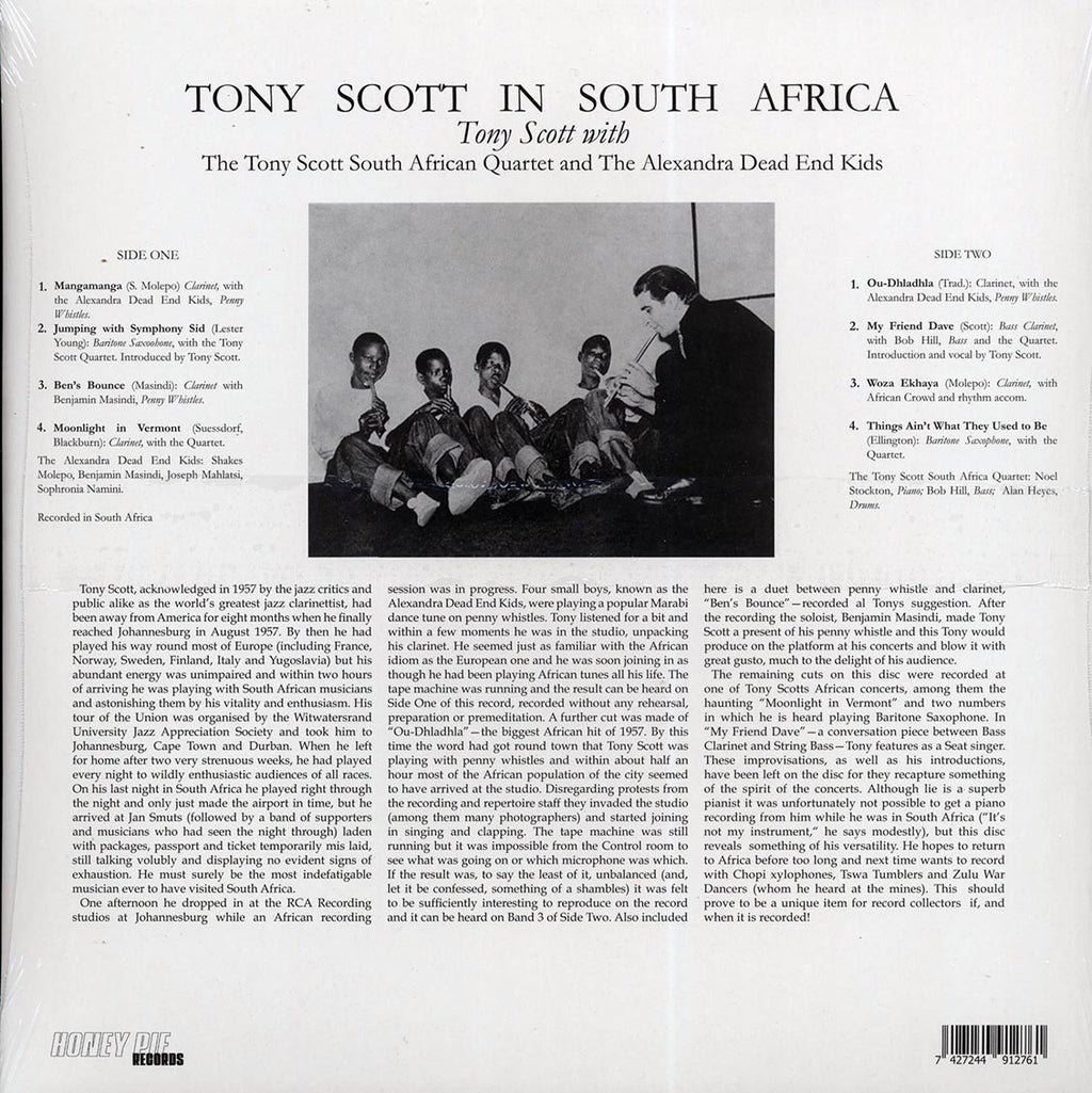 Tony Scott - Tony Scott In South Africa vinyl LP back cover