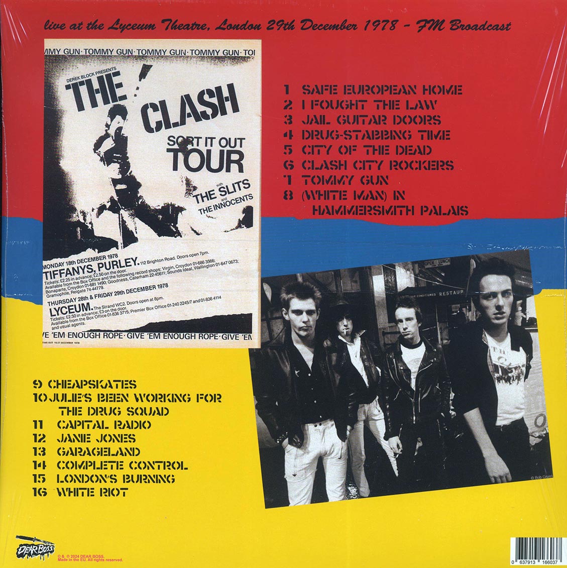 The Clash - Sort It Out: Live At The Lyceum Theatre, London 29th December 1978 vinyl LP back cover