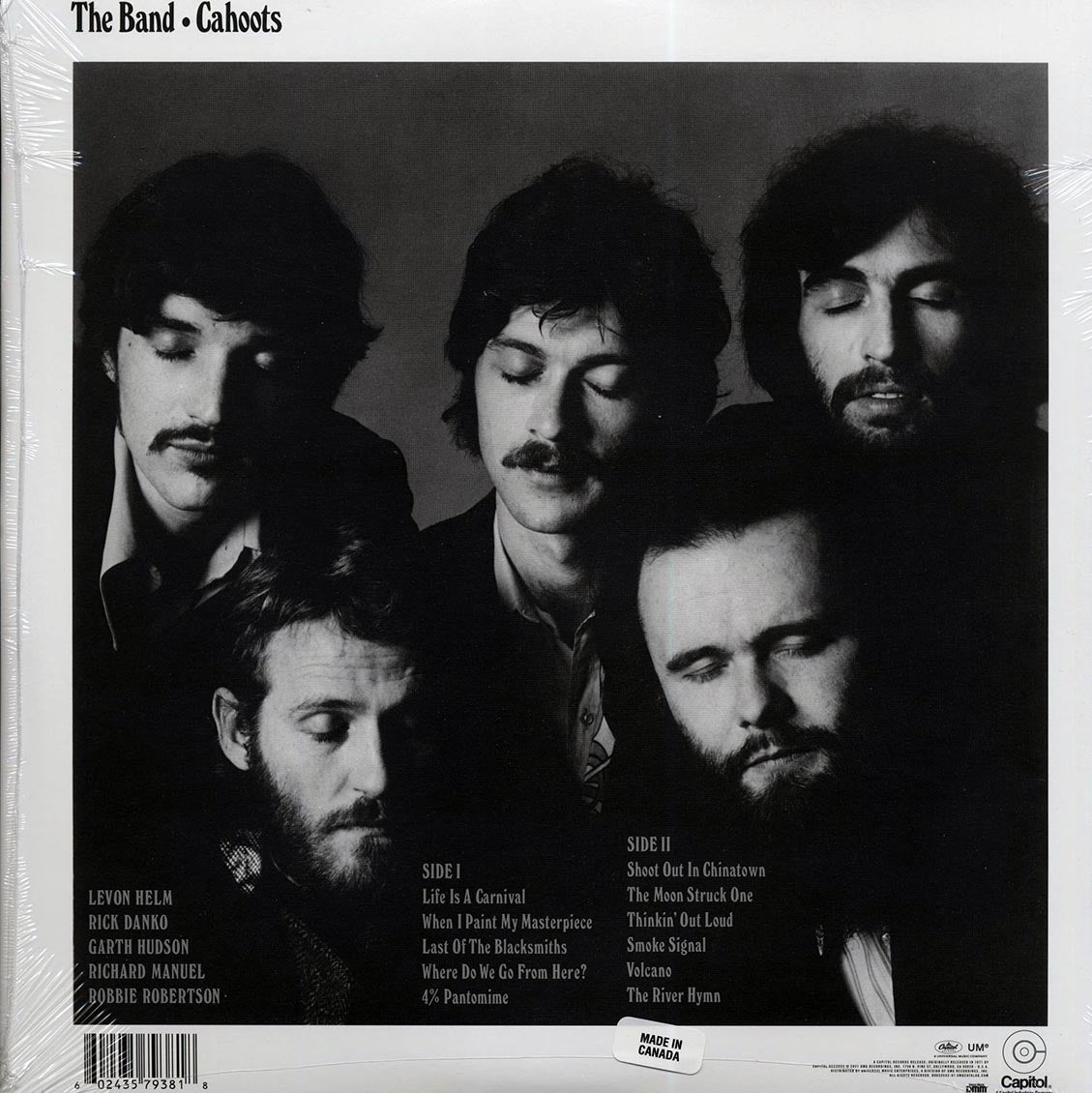The Band - Cahoots (50th Anniv. Ed.) (180g) vinyl LP back cover