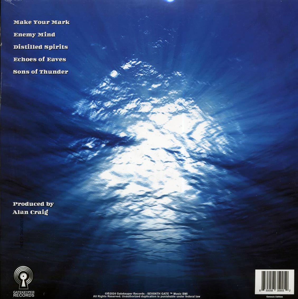 Seviinth Gate - Face Of The Deep (ltd. ed.) (blue vinyl) vinyl LP back cover