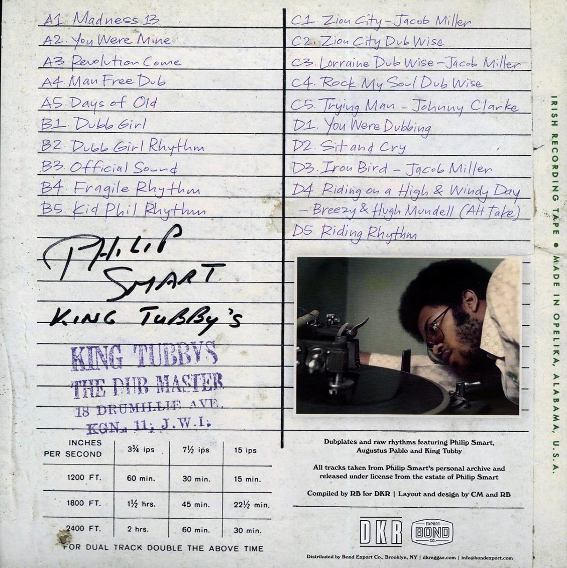 Prince Philip, Hugh Mundell, Jacob Miller, Augustus Pablo - Dubplates And Raw Rhythms From King Tubby's Studio 1973-1976 (2xLP) vinyl LP back cover