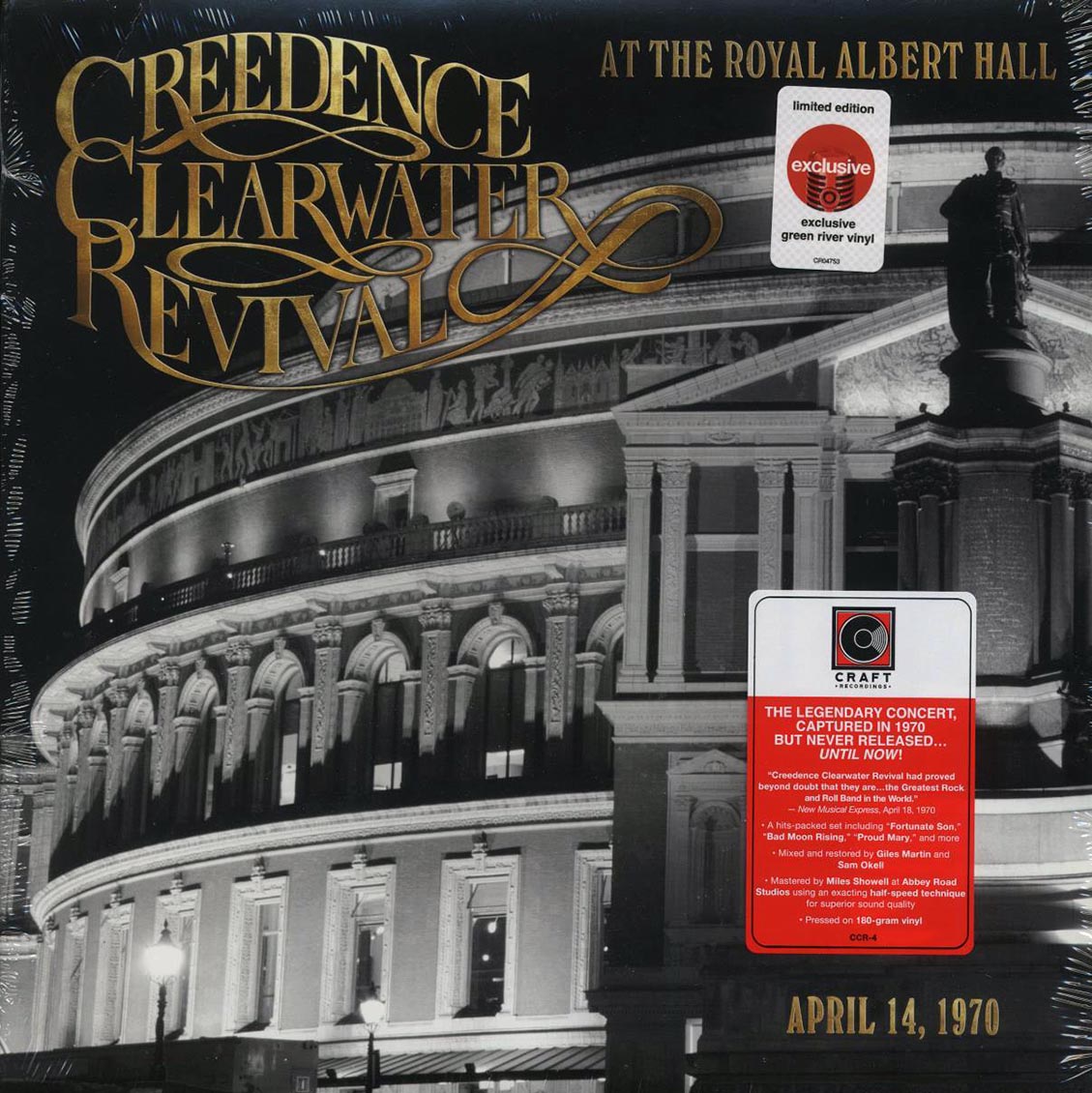 Creedence Clearwater Revival - At The Royal Albert Hall, April 14, 1970 (green vinyl) vinyl LP front cover