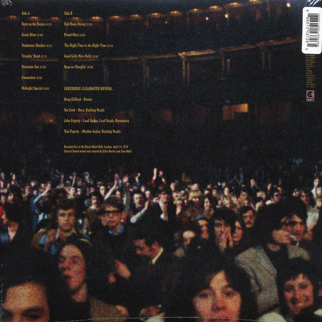 Creedence Clearwater Revival - At The Royal Albert Hall, April 14, 1970 (green vinyl) vinyl LP back cover