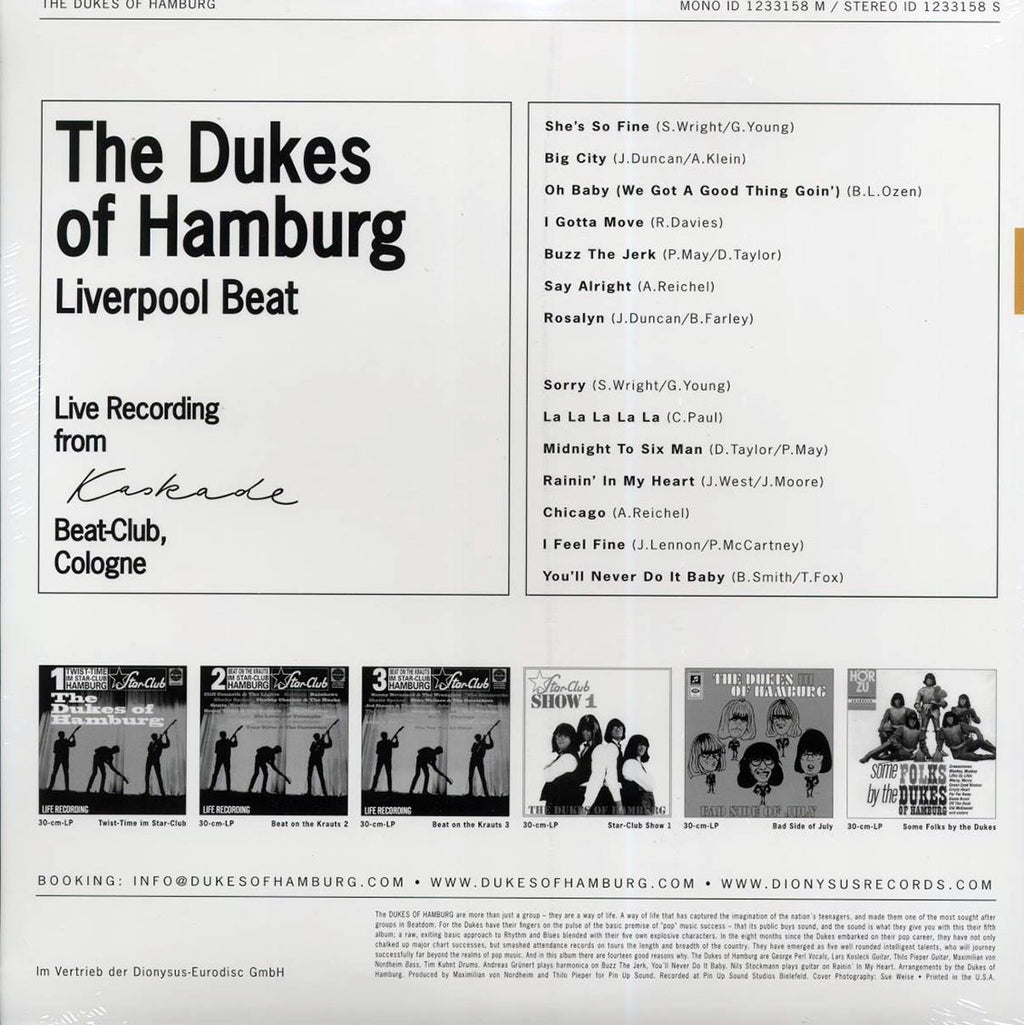 The Dukes Of Hamburg - Liverpool Beat vinyl LP back cover