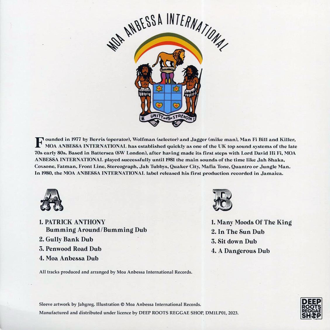 Moa Anbessa International - Moa Anbessa International In Dub vinyl LP back cover