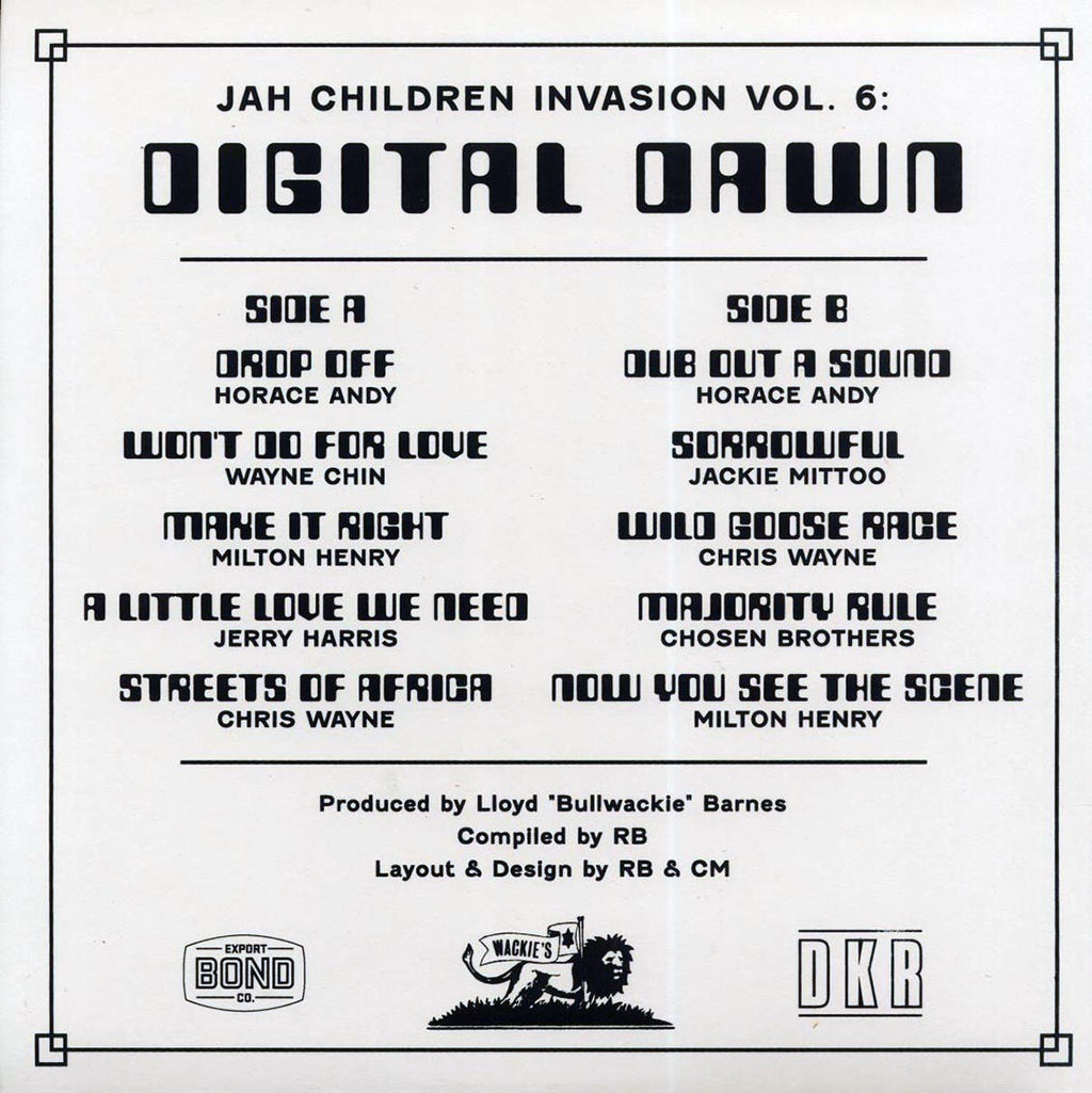Horace Andy, Jackie Mittoo, Wayne Chin, Chosen Brothers, Milton Henry, Etc. - Jah Children Invasion Volume 6: Digital Dawn vinyl LP back cover