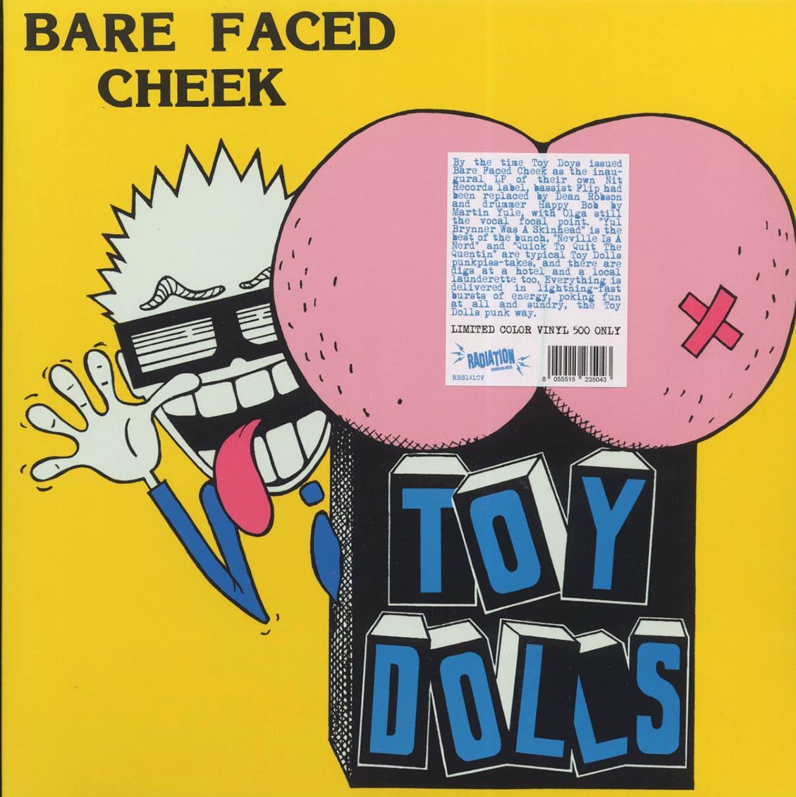 The Toy Dolls - Bare Faced Cheek (ltd. 500 copies made) (blue vinyl) vinyl LP front cover