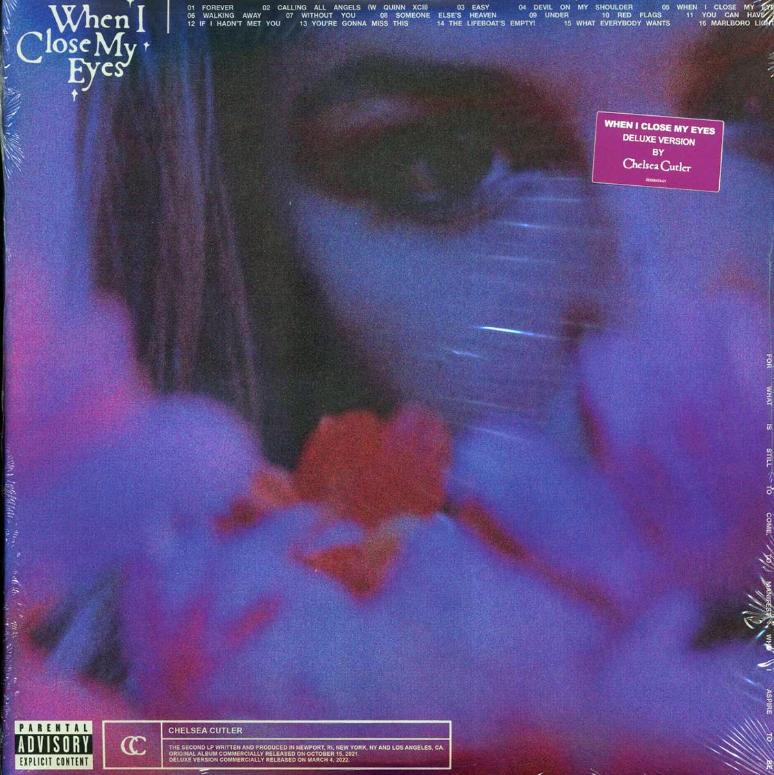 Chelsea Cutler - When I Close My Eyes (+3 bonus tracks) (2xLP) (deluxe edition) (clear vinyl) vinyl LP front cover