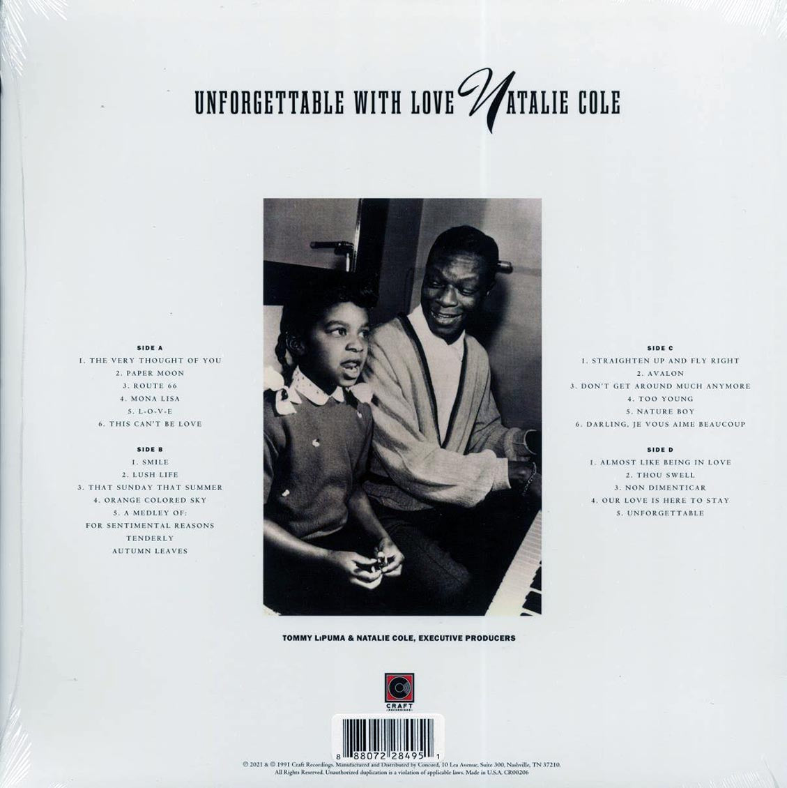 Natalie Cole - Unforgettable (2xLP) (pink vinyl) vinyl LP back cover