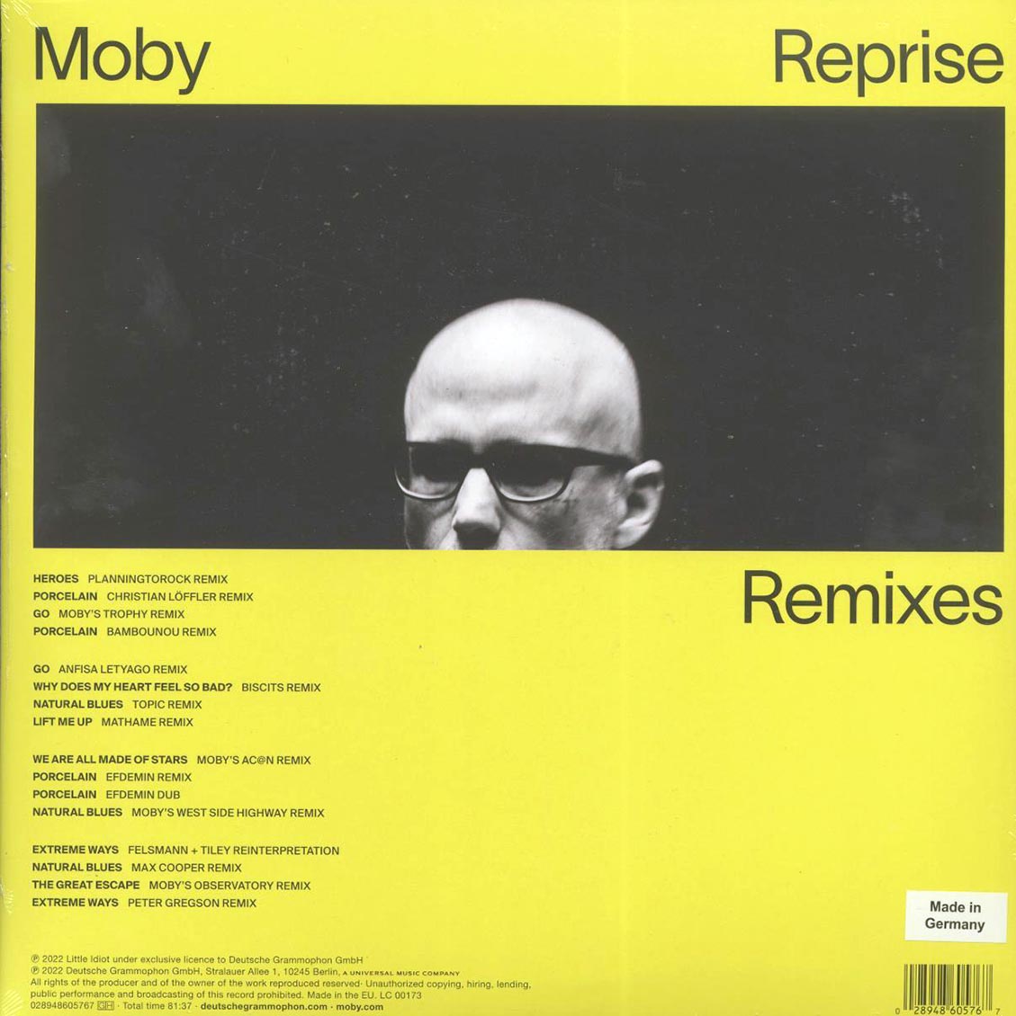Moby - Reprise Remixes (2xLP) vinyl LP back cover