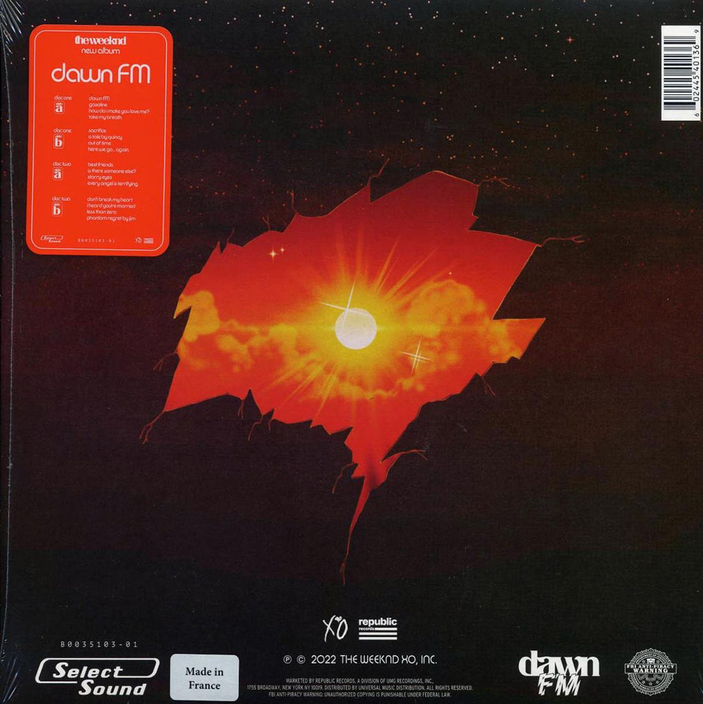 The Weeknd - Dawn FM (ltd. ed.) (2xLP) (silver vinyl) vinyl LP back cover