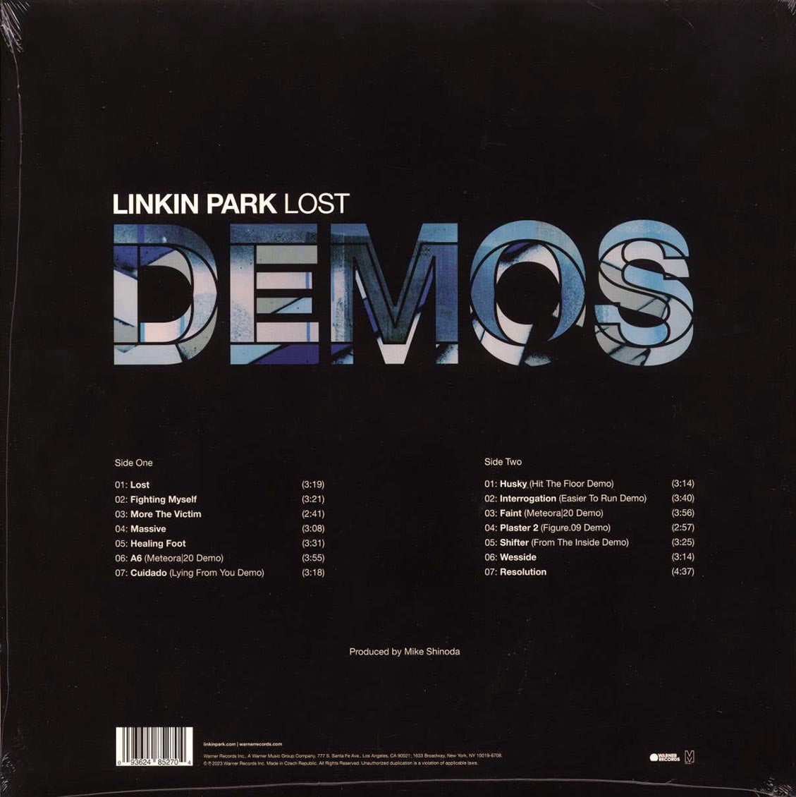 Linkin Park - Lost Demos vinyl LP back cover