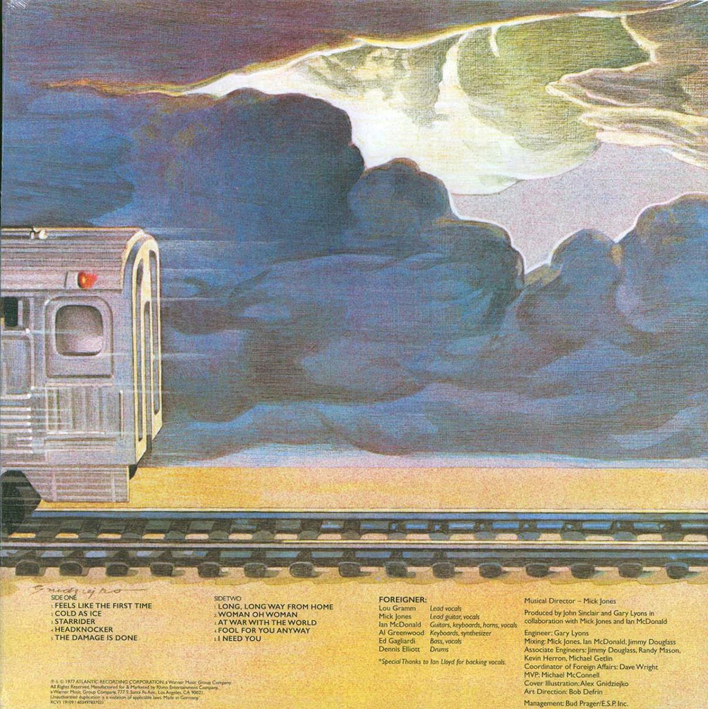 Foreigner - Foreigner (75th Anniv. Ed.) (ltd. ed.) (clear vinyl) vinyl LP back cover