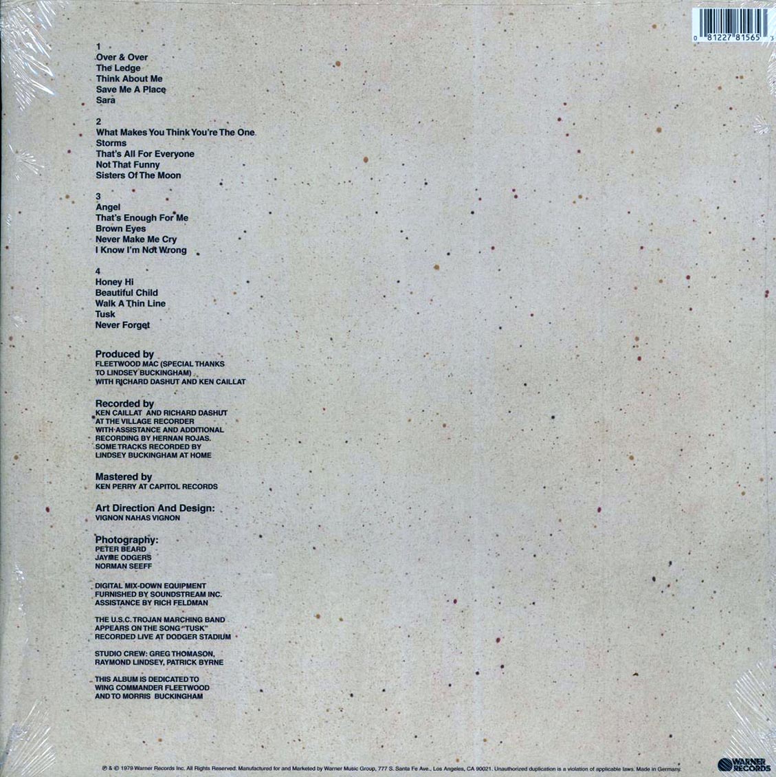 Fleetwood Mac - Tusk (ltd. ed.) (2xLP) (green vinyl) vinyl LP back cover