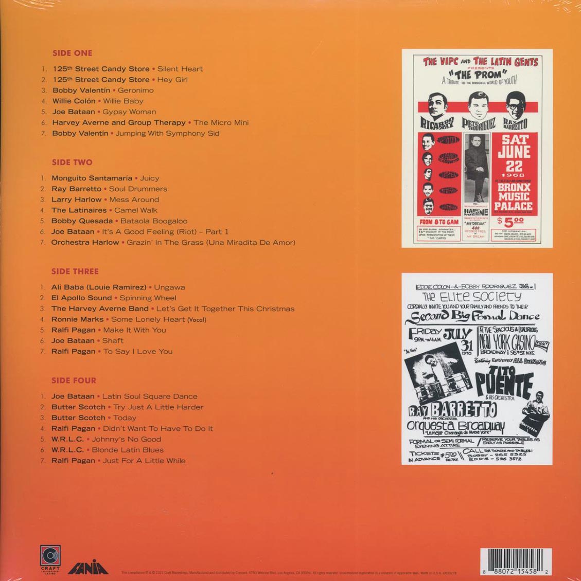 Ray Barretto, Joe Bataan, Bobby Valentin, Raffi Pagan, The Latinaires, Etc. - It's A Good, Good Feeling: The Latin Soul Of Fania Records The Singles (28 tracks) (2xLP) vinyl LP back cover