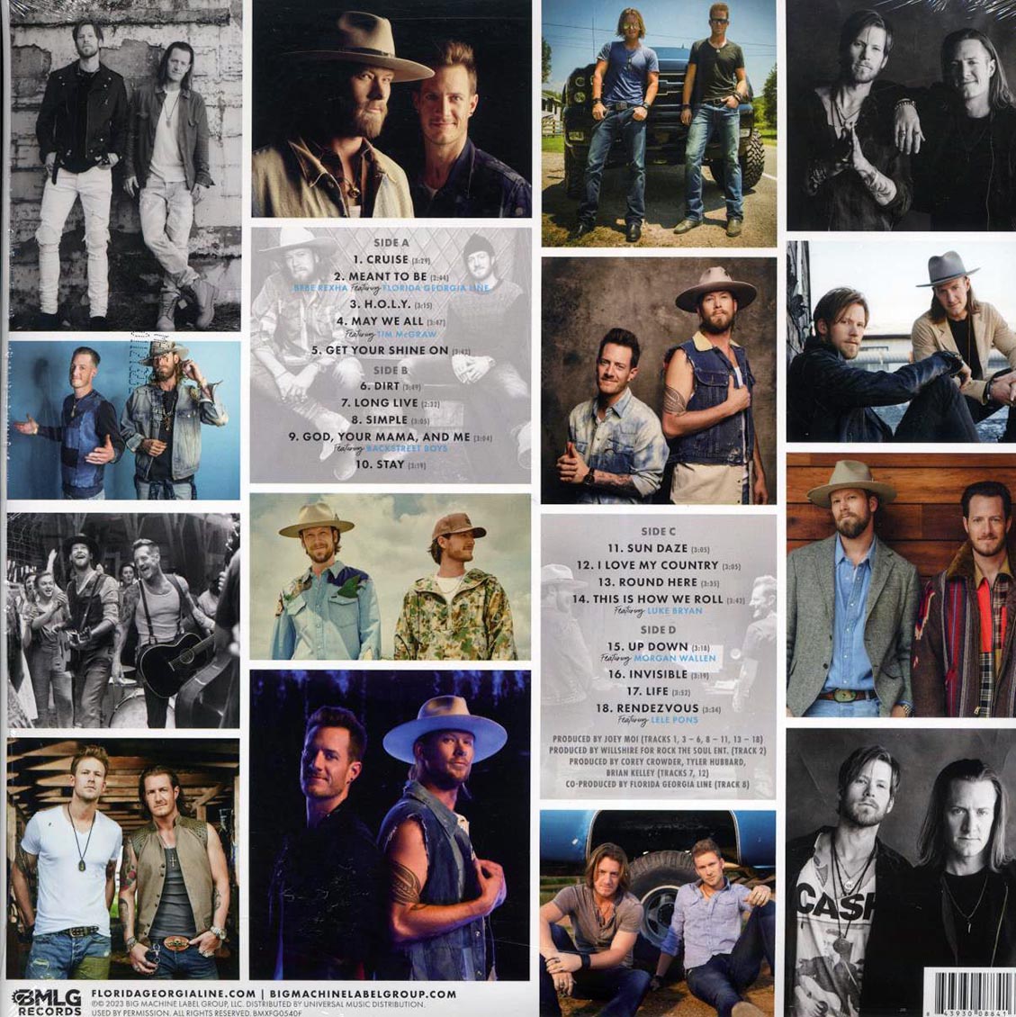 Florida Georgia Line - Greatest Hits (2xLP) (blue vinyl) vinyl LP back cover