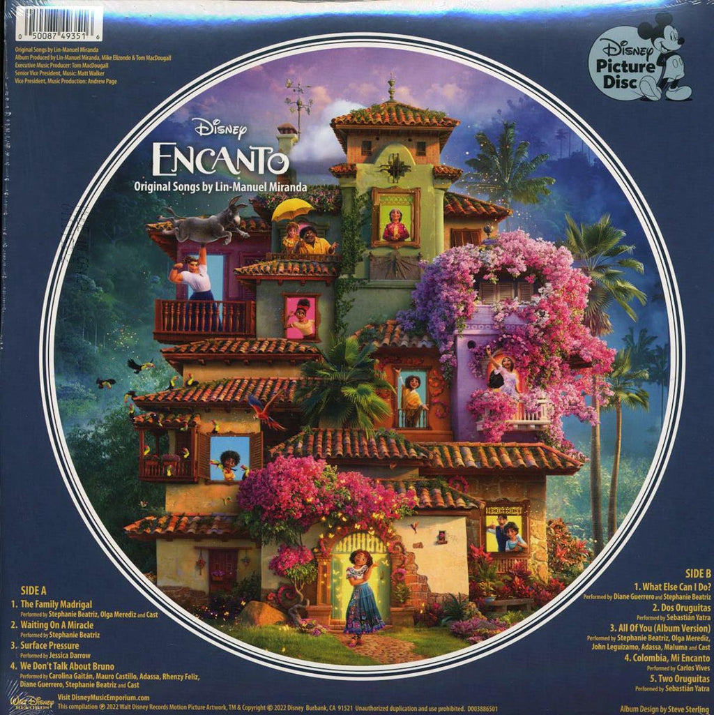 Various - Encanto: Original Songs By Lin-Manuel Miranda (Disney) (picture disc) vinyl LP back cover