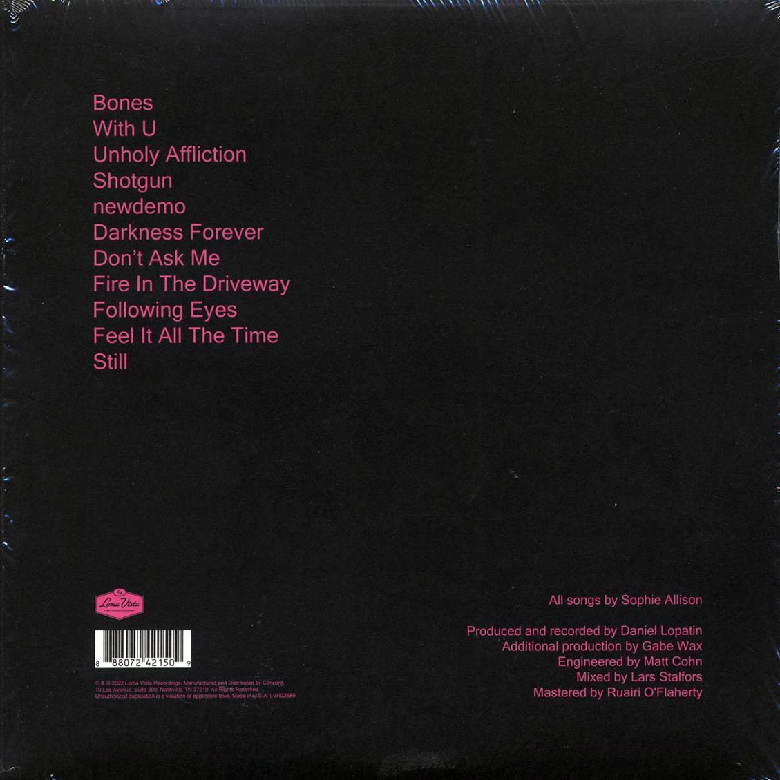 Soccer Mommy - Sometimes, Forever vinyl LP back cover