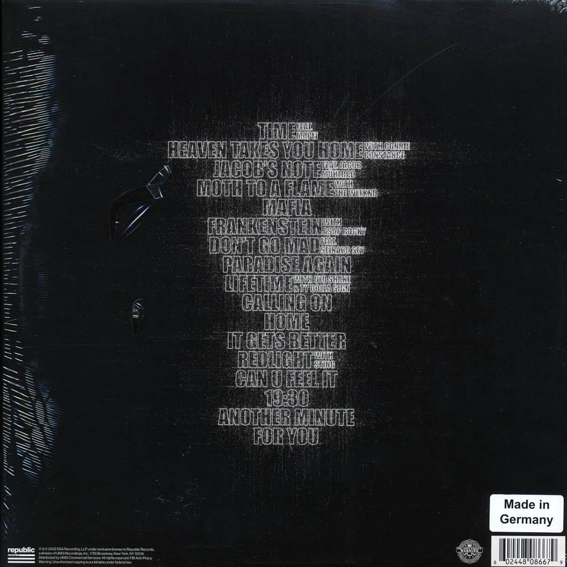 Swedish House Mafia - Paradise Again (2xLP) vinyl LP back cover