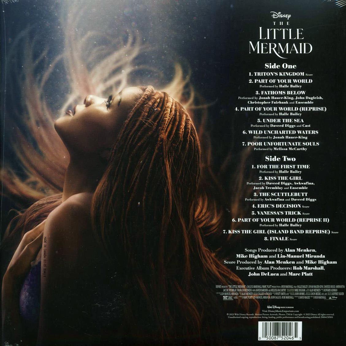 Alan Menken, Halle Bailey, Awkwafina, Daveed Diggs, Etc. - The Little Mermaid vinyl LP back cover