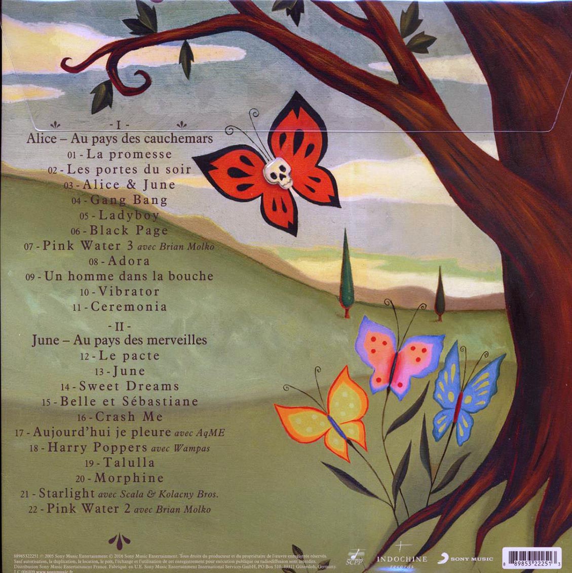 Indochine - Alice & June (2xLP) vinyl LP back cover