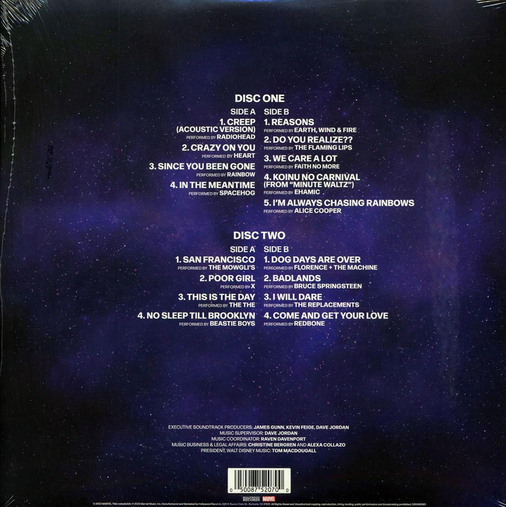 Radiohead, The Beastie Boys, Heart, The Replacements, Florence & The Machine, Etc. - Guardians Of The Galaxy Volume 3: Awesome Mix Volume 3 (2xLP) vinyl LP back cover
