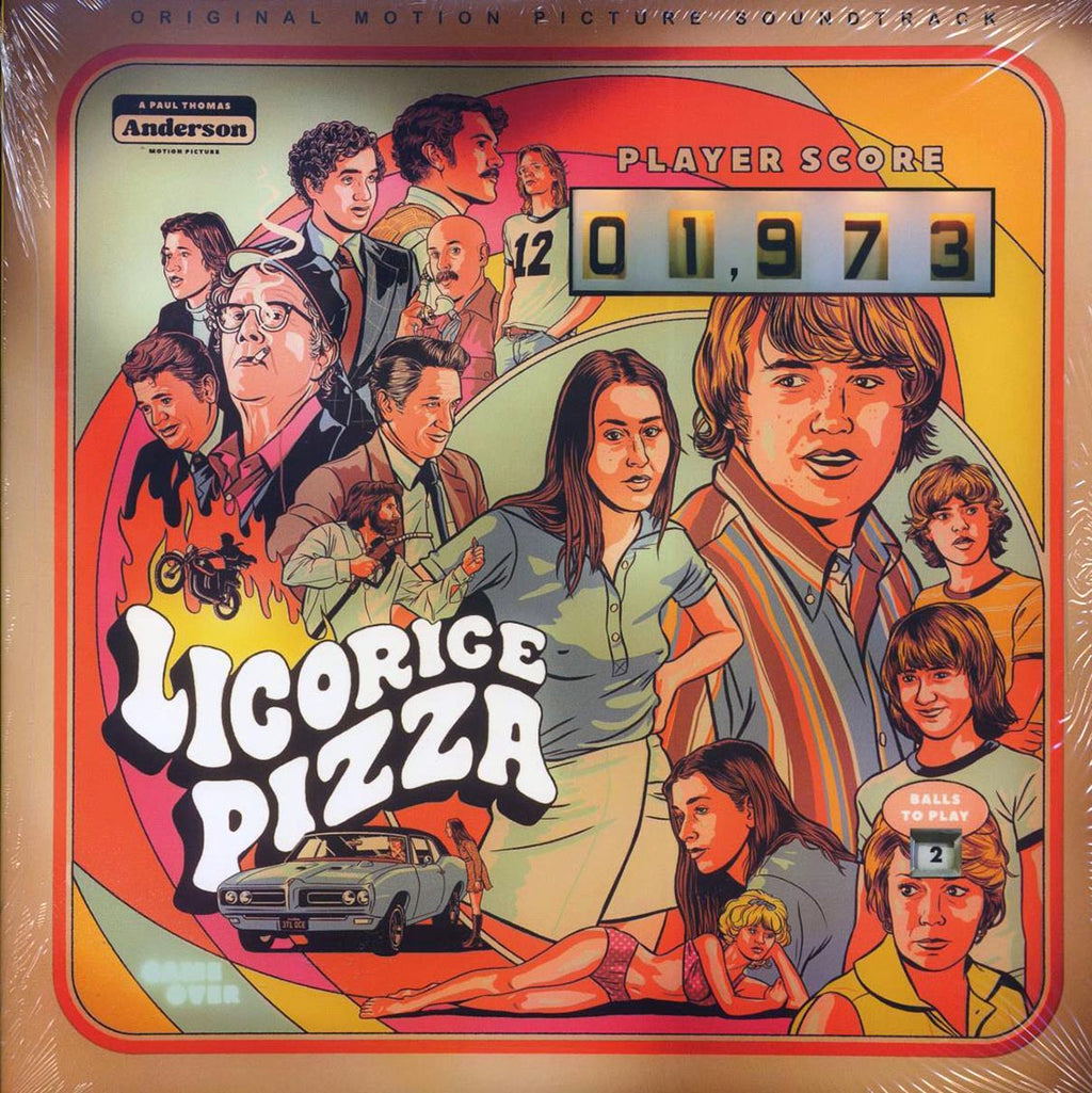 David Bowie, Nina Simone, Taj Mahal, The Doors, Chuck Berry, Sonny & Cher, Etc. - Licorice Pizza: Original Motion Picture Soundtrack (2xLP) vinyl LP front cover