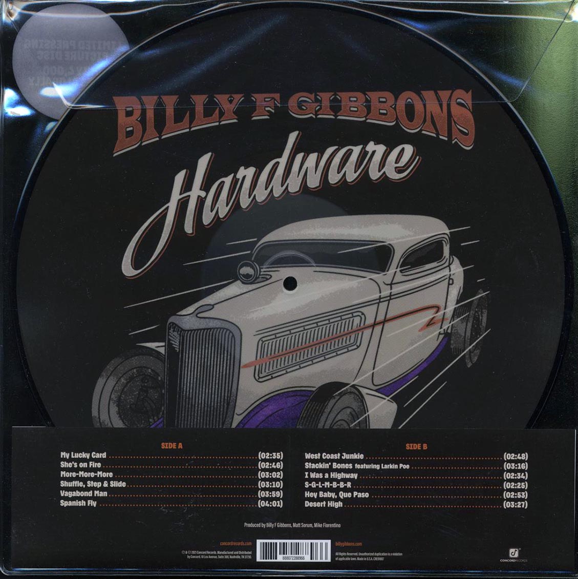 Billy F Gibbons - Hardware (ltd. ed.) (picture disc) vinyl LP back cover