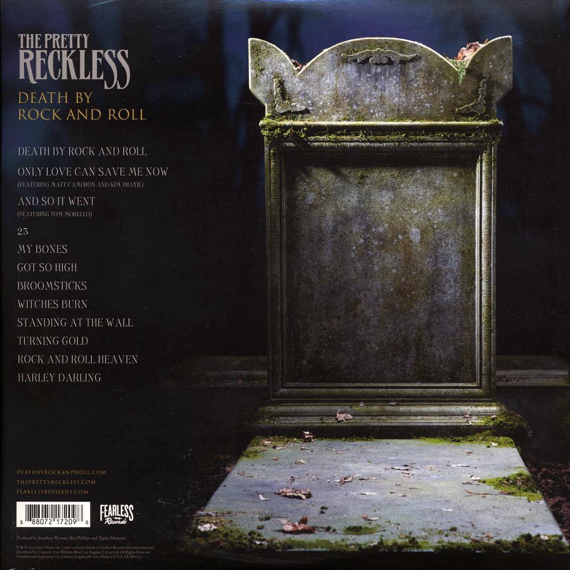 The Pretty Reckless - Death By Rock And Roll (2xLP) (180g) vinyl LP back cover