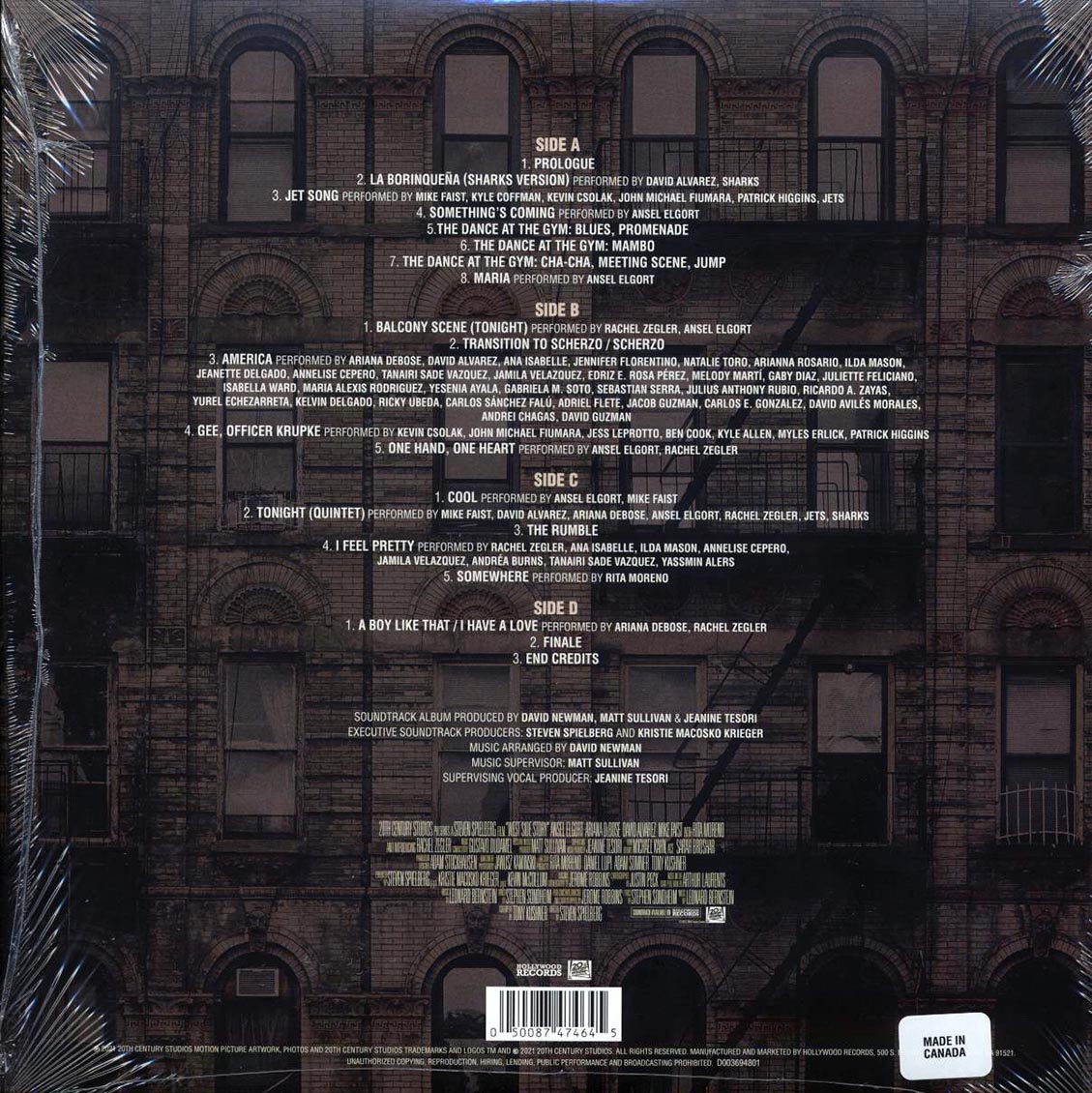 Leonard Bernstein, Gustavo Dudamel - West Side Story: Original Motion Picture Soundtrack (2xLP) (red vinyl) vinyl LP back cover