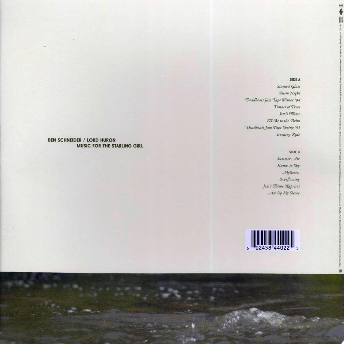 Ben Schneider, Lord Huron - Music For The Starling Girl: Score & Music From The Original Motion Picture vinyl LP back cover