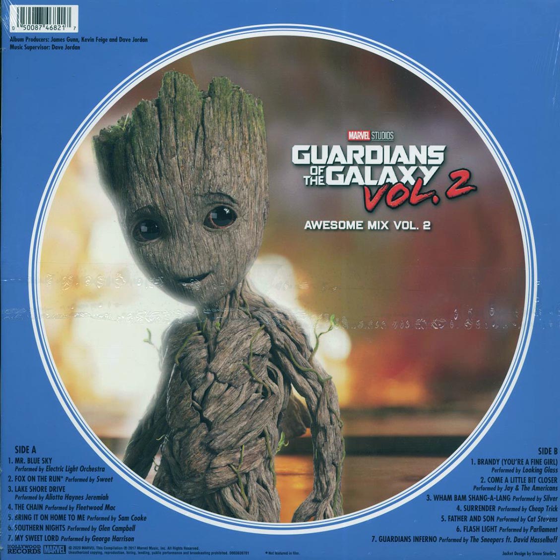 Fleetwood Mac, Cheap Trick, Electric Light Orchestra, Sweet, Jay & The Americans, Etc. - Guardians Of The Galaxy Volume 2: Awesome Mix (picture disc) vinyl LP back cover