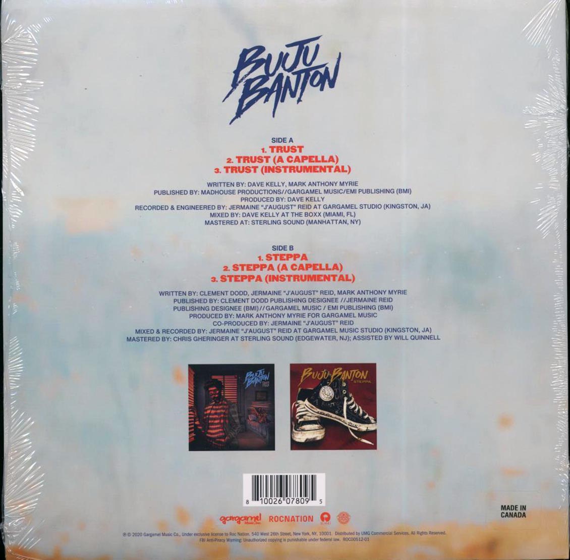Buju Banton - Trust/Steppa (RSD 2020) (ltd. ed.) (colored vinyl) vinyl LP back cover