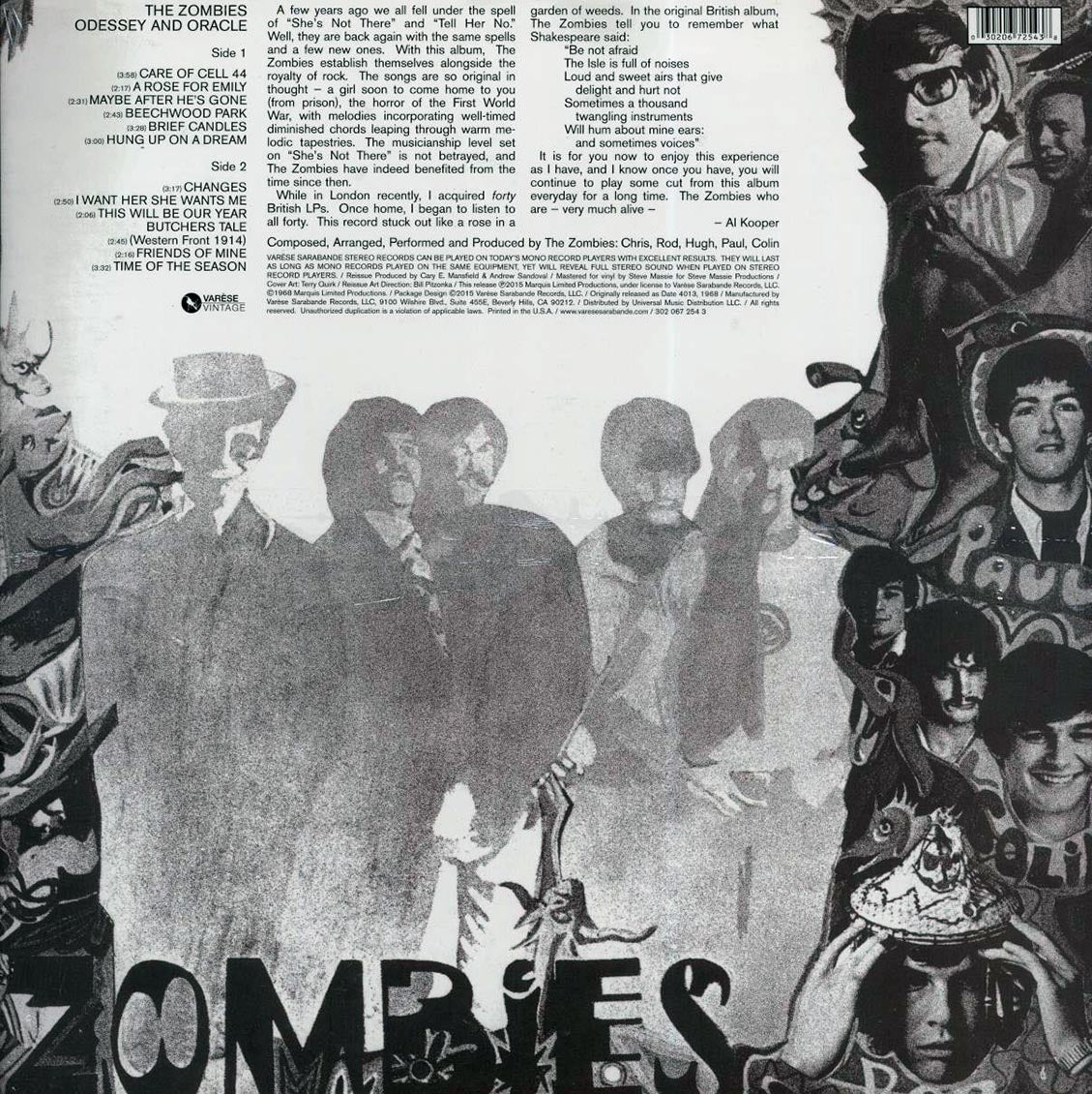 The Zombies - Odessey & Oracle vinyl LP back cover