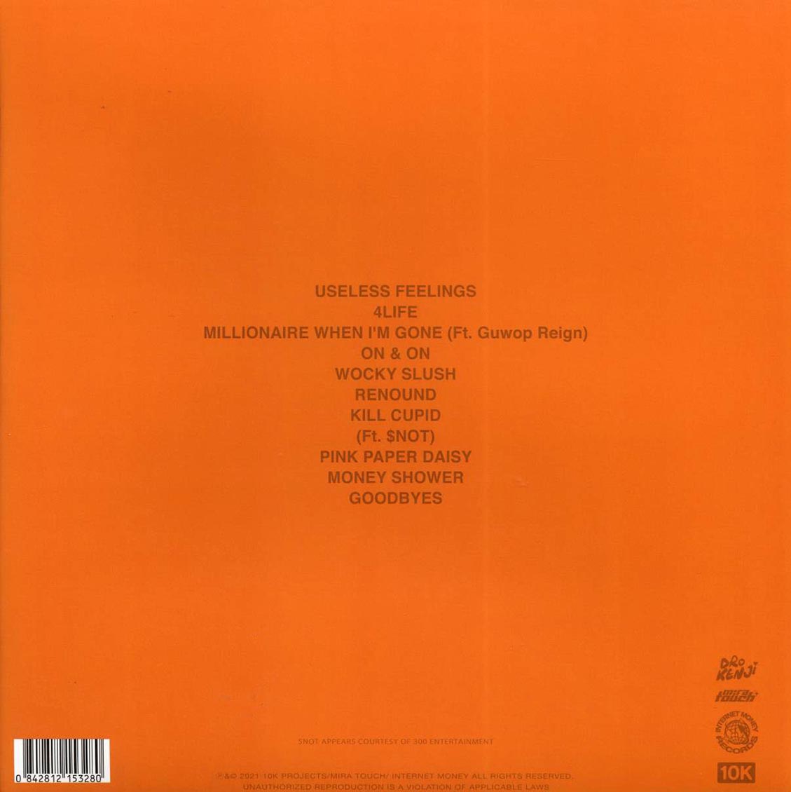 Dro Kenji - Eat Your Heart Out (pink vinyl) vinyl LP back cover