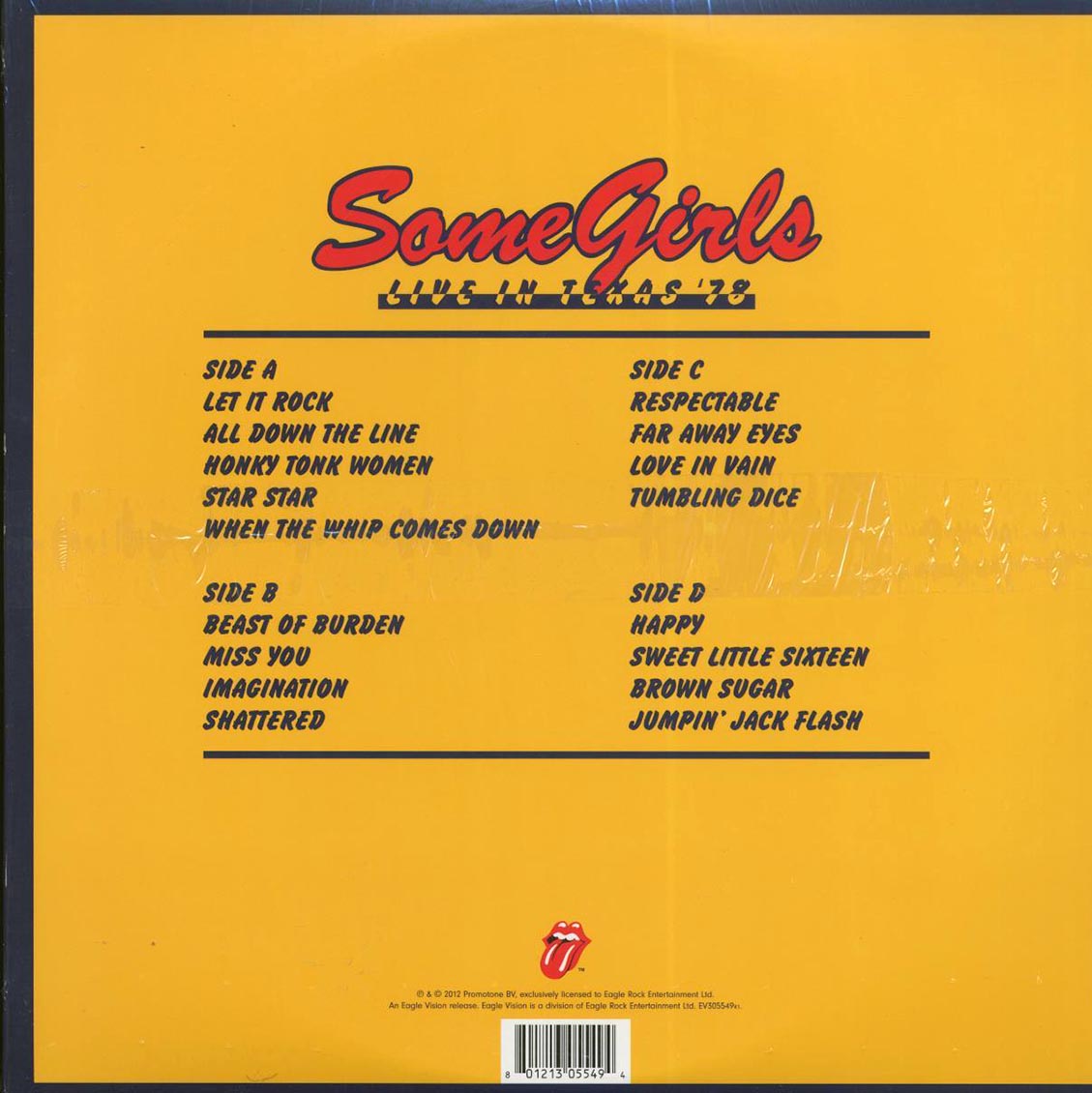 The Rolling Stones - Some Girls: Live In Texas '78 (2xLP) (incl. DVD) vinyl LP back cover