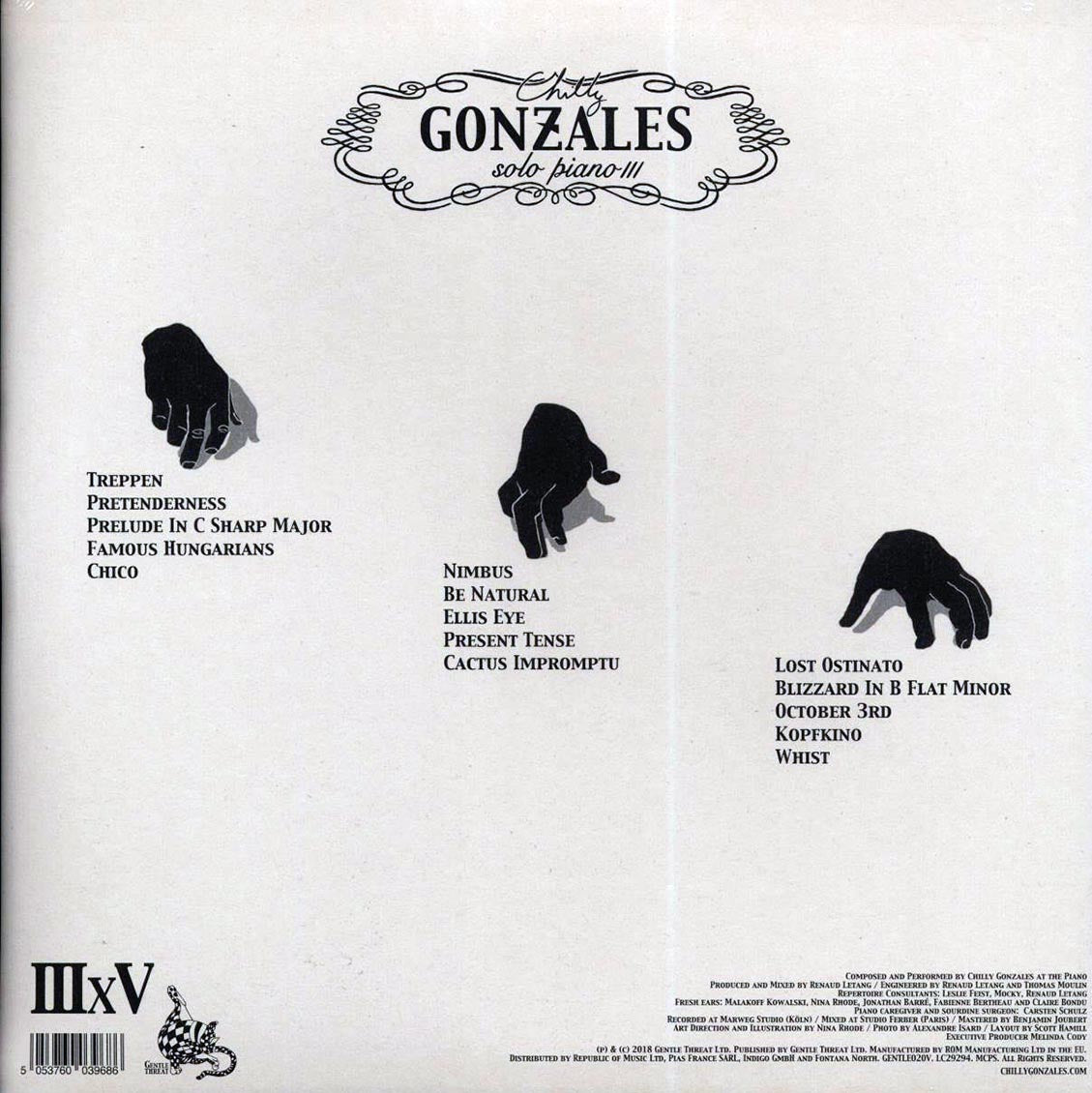 Chilly Gonzales - Solo Piano III (2xLP) (180g) vinyl LP back cover