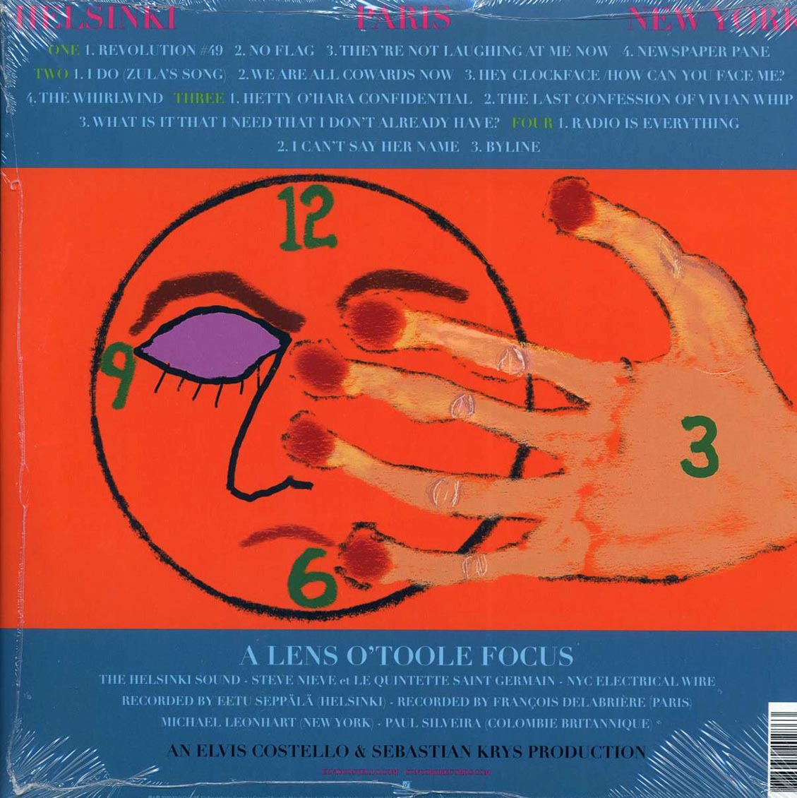 Elvis Costello - Hey Clockface (2xLP) vinyl LP back cover