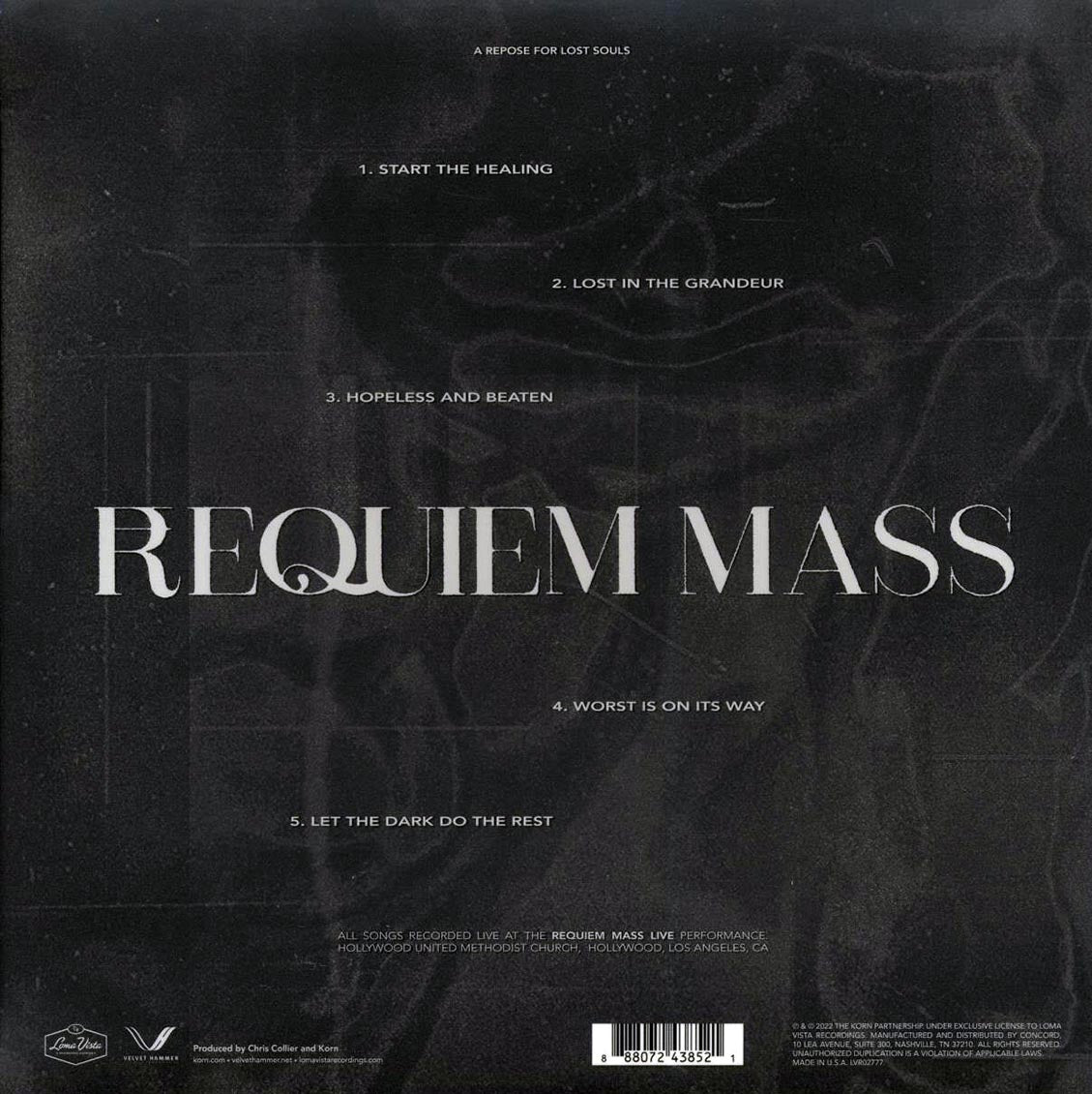 Korn - Requiem Mass (ltd. ed.) (blue vinyl) vinyl LP back cover