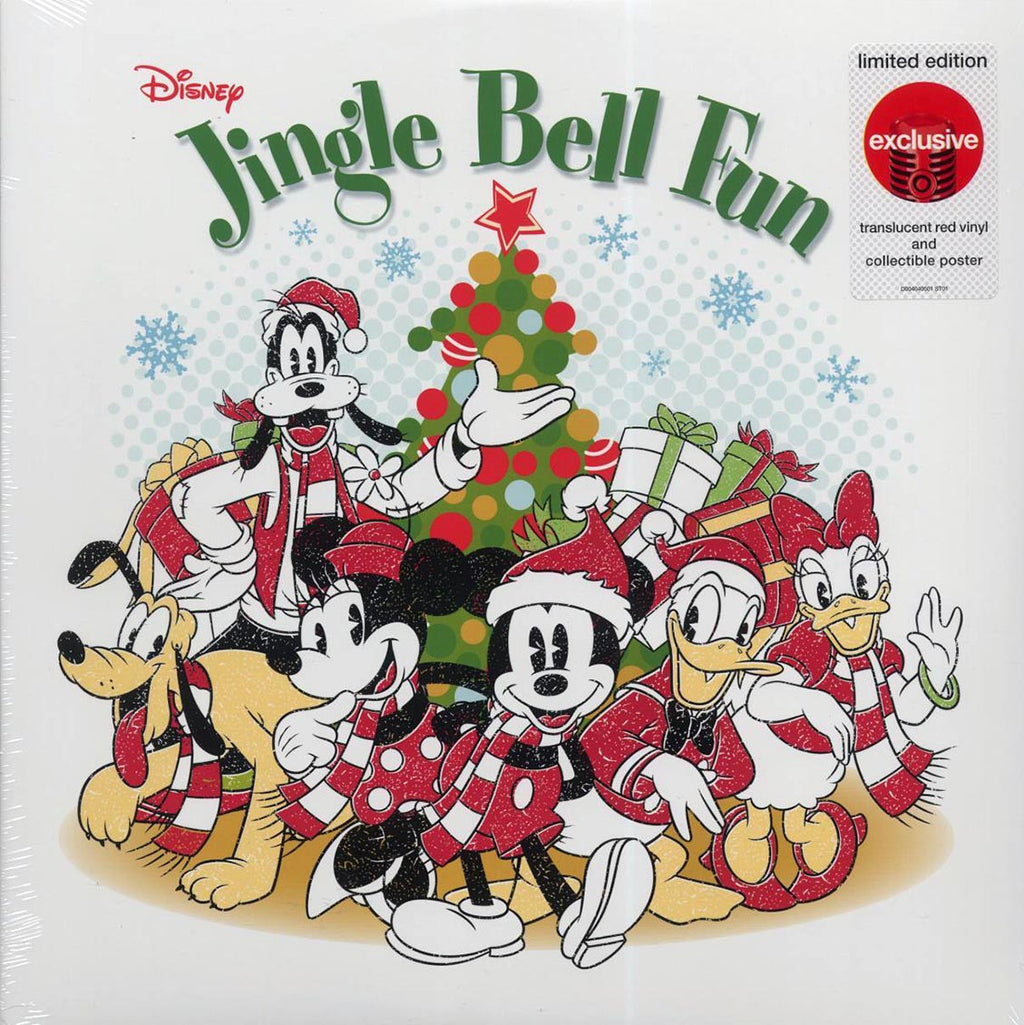 Mickey Mouse, Goofy, Donald Duck, Ronald Crenshaw. Etc. - Disney Jingle Bell Fun (ltd. ed.) (red vinyl) vinyl LP front cover