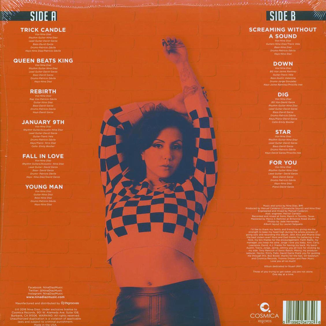 Nina Diaz - The Beat Is Dead (ltd. ed.) (colored vinyl) vinyl LP back cover