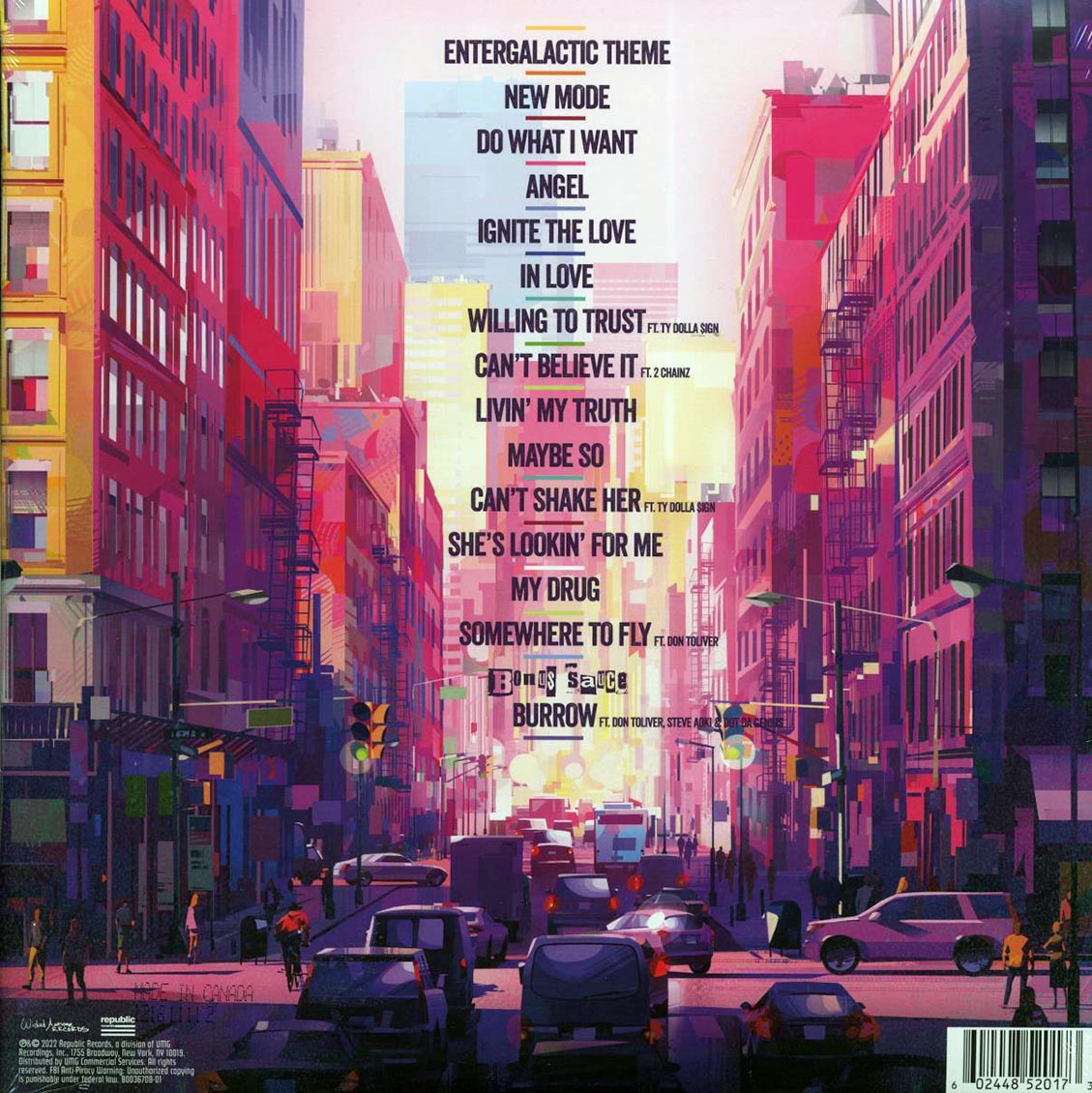 Kid Cudi - Entergalactic (ltd. ed.) (pink vinyl) vinyl LP back cover