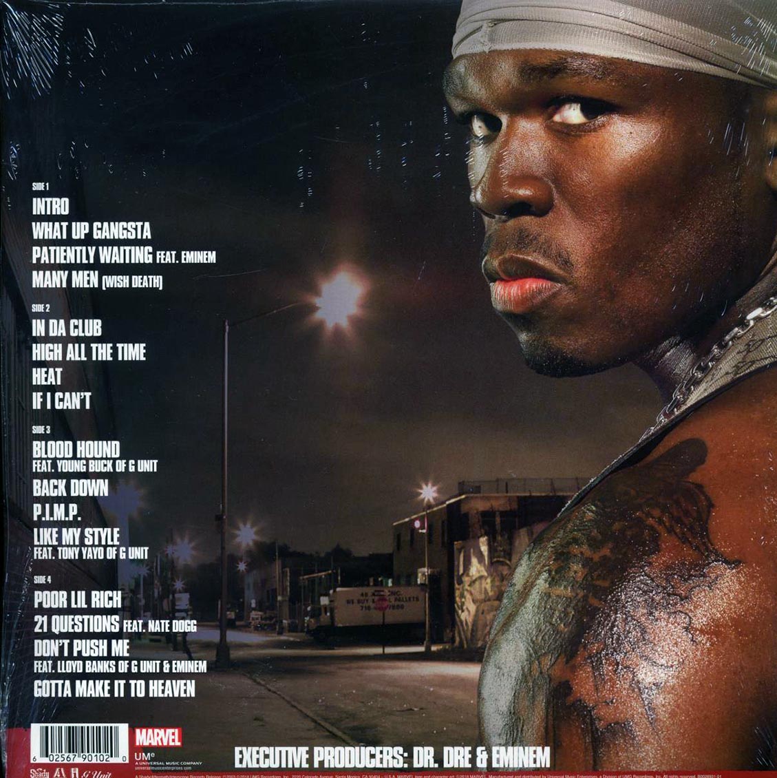 50 Cent - Get Rich Or Die Tryin' (2018 PRESS) (ltd. ed.) (2xLP) (red vinyl) vinyl LP back cover