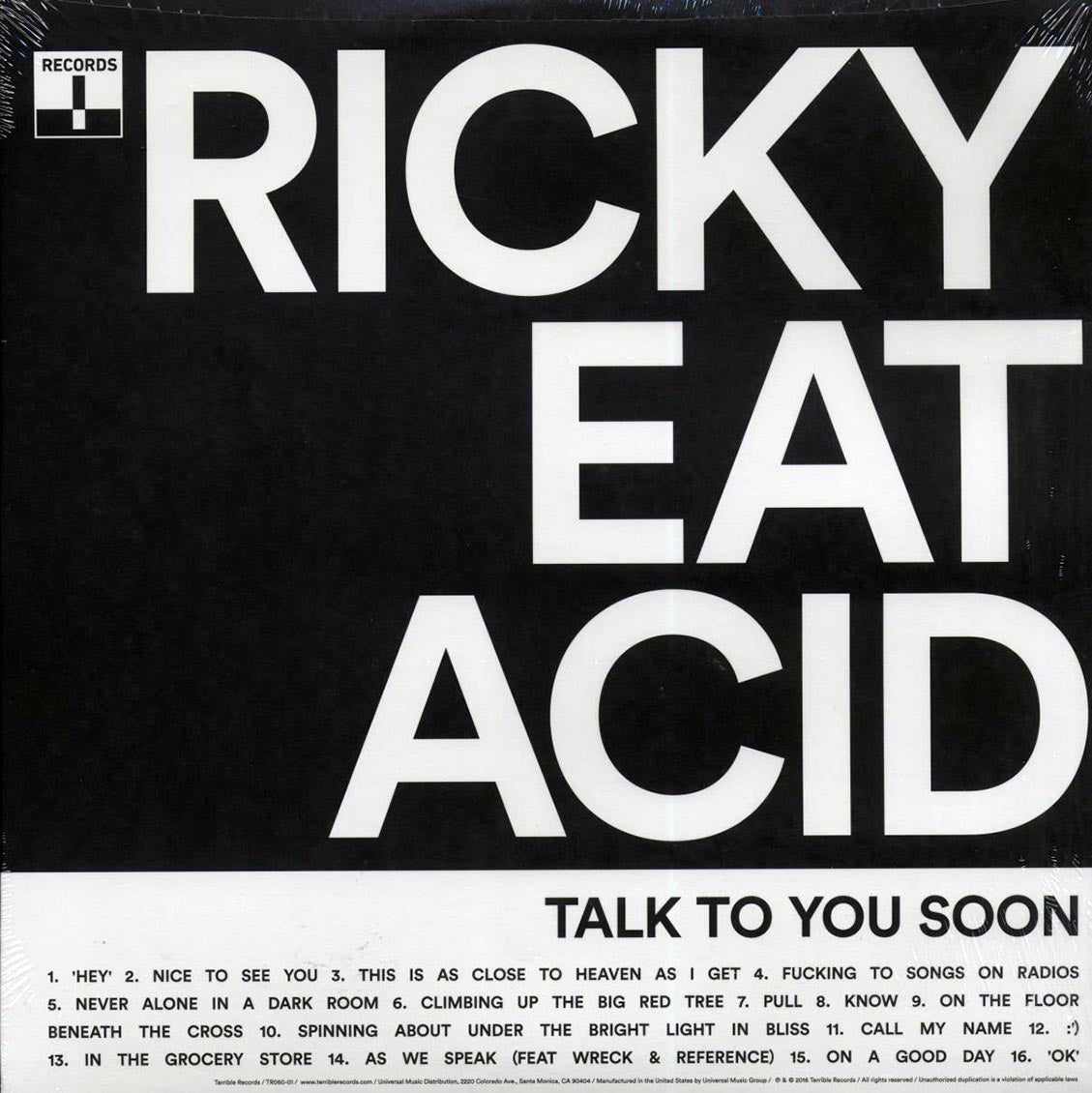 Ricky Eat Acid - Talk To You Soon vinyl LP back cover